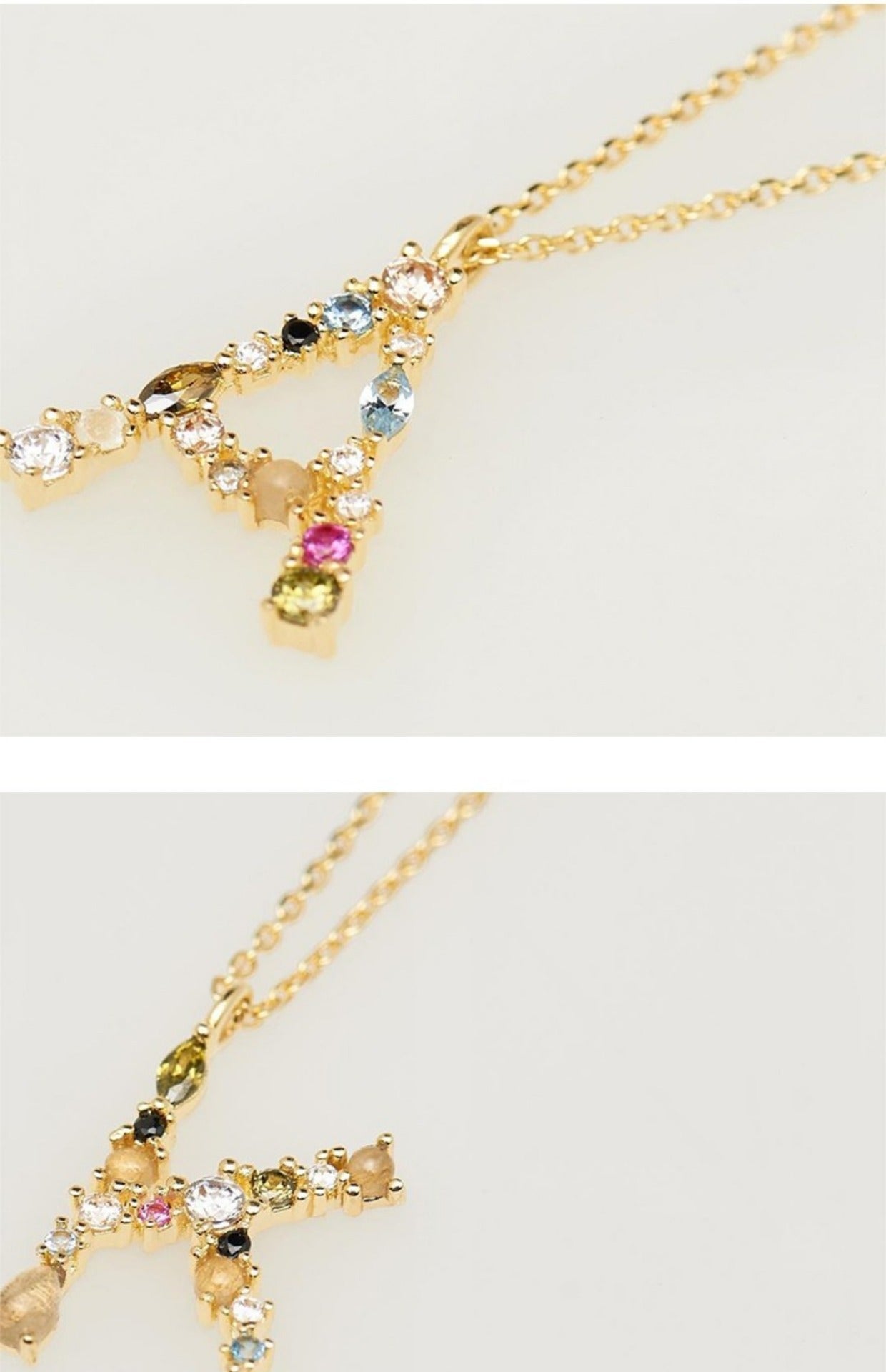 ✨ Shine Bright, Spell It Out – Colorful Crystal Letter Necklace in 925 Silver - Daily Cozy Closet