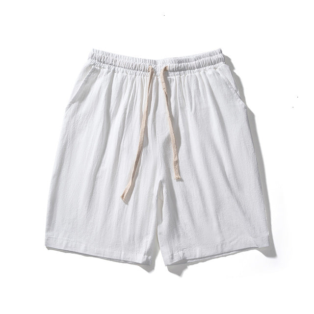 ☀️ Cotton Line Shorts for Men – Summer Elastic Waist Casual Comfort - Daily Cozy Closet