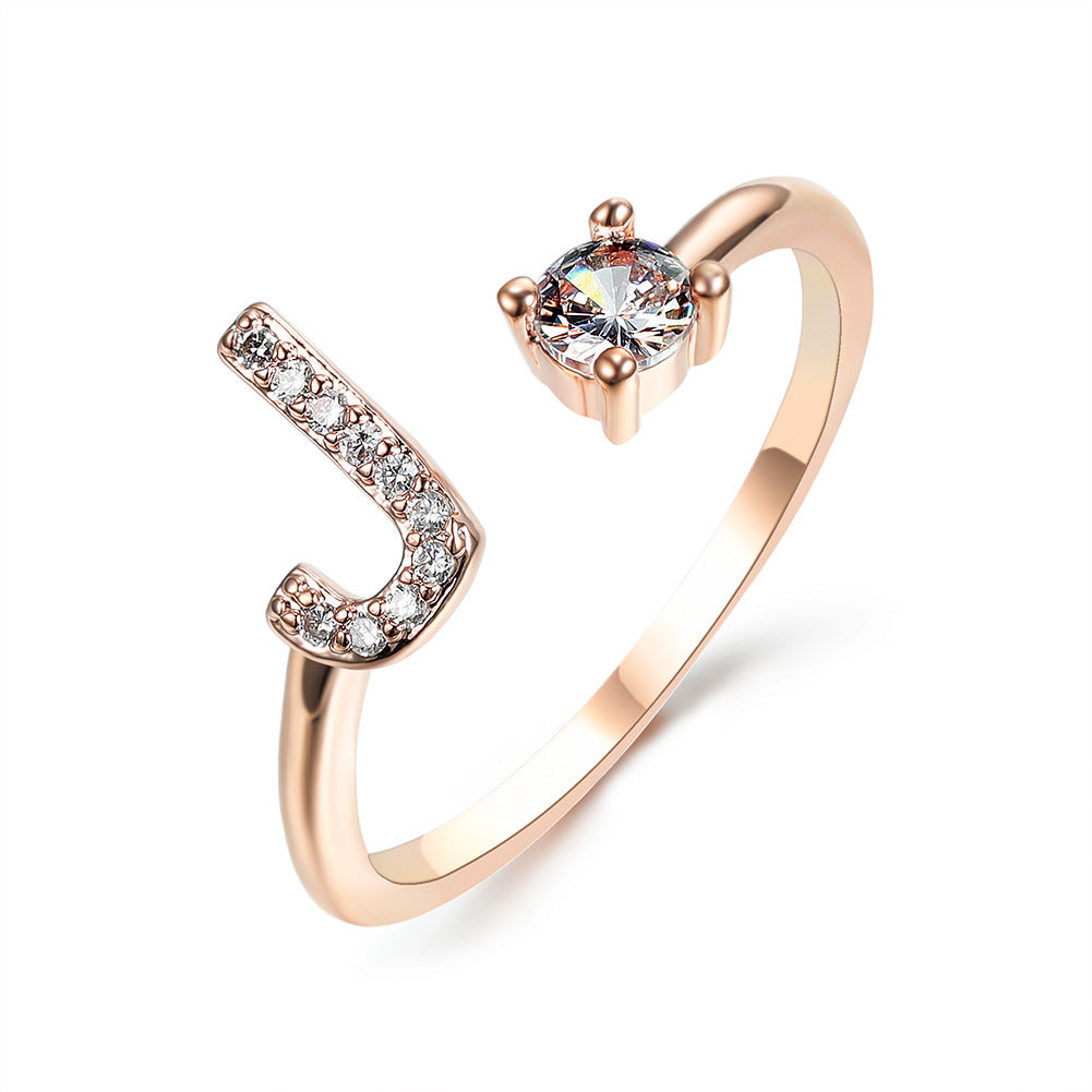 New Design Adjustable 26 Initial Letter Ring Fashion Jewelry For Women Simple Elegant Jewelry - Daily Cozy Closet