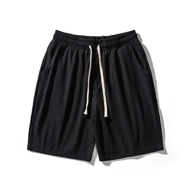 ☀️ Cotton Line Shorts for Men – Summer Elastic Waist Casual Comfort - Daily Cozy Closet