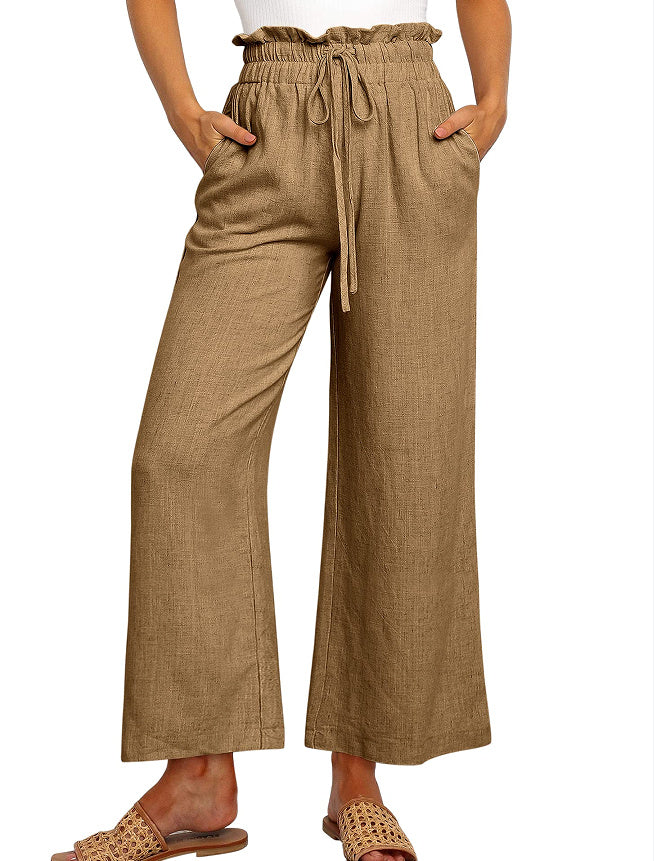 šæ Effortless Comfort ā Elastic Waist Cotton & Linen Cropped Harem Pants - Daily Cozy Closet