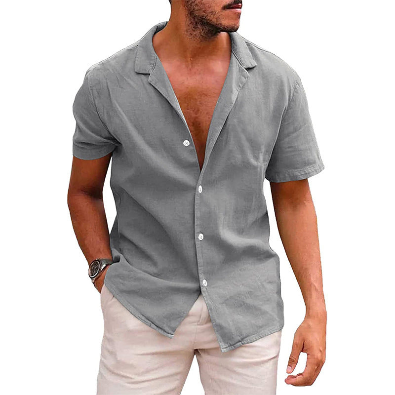 Men's Tops Casual Button Down Shirt Short Sleeve Beach Shirt Summer Mens Clothing - Daily Cozy Closet