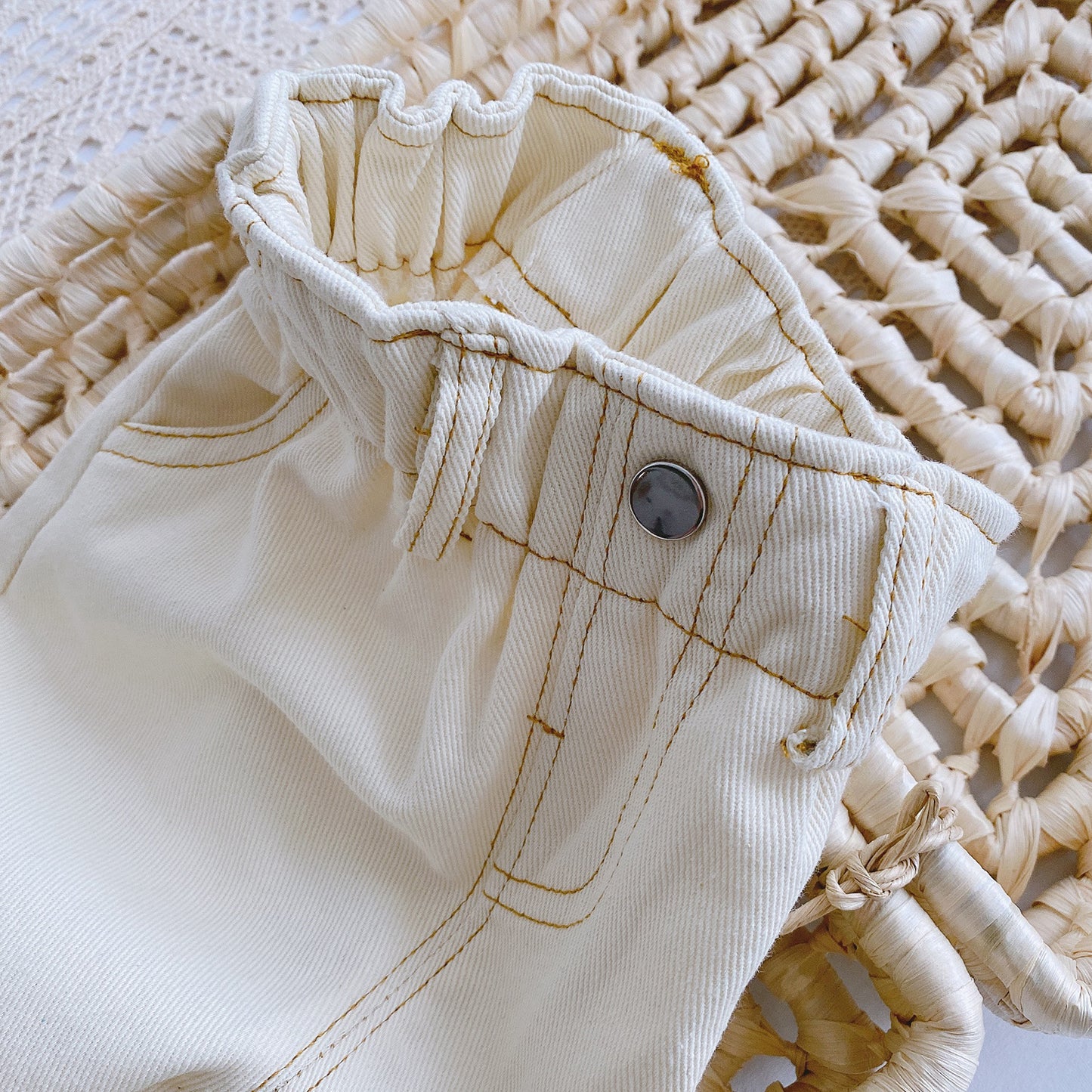 Baby Solid Color Casual High Waist Soft Jeans - Daily Cozy Closet