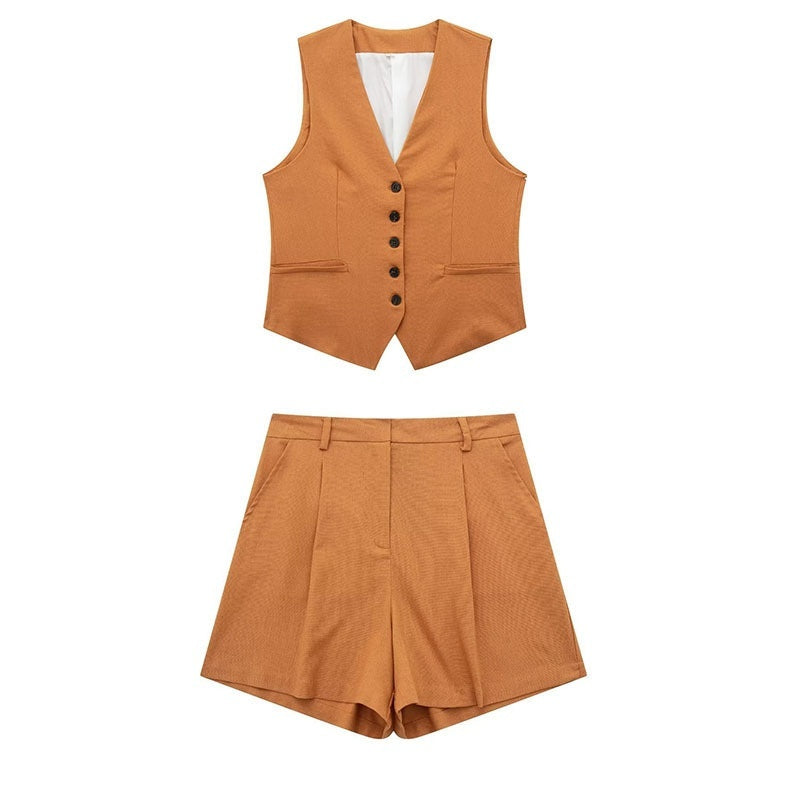 🌿 Summer-Ready – Women’s Linen Blend Sleeveless Top & Shorts Set - Daily Cozy Closet