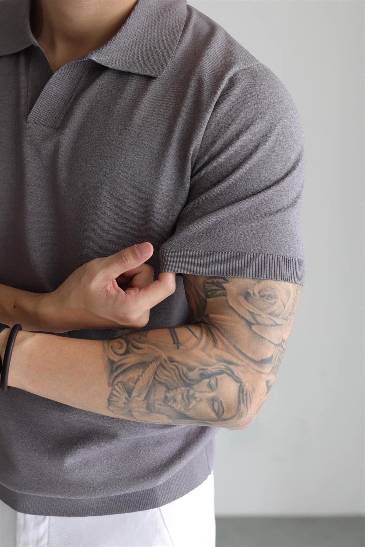 ❄️ Cool & Refined – Summer Ice Silk Lapel Knitwear for Men - Daily Cozy Closet