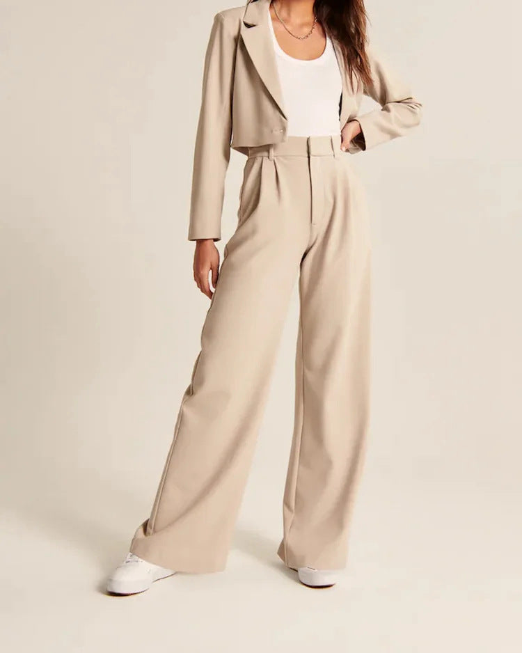 π Effortlessly Polished β High Waist Wide-Leg Trousers with Pockets - Daily Cozy Closet