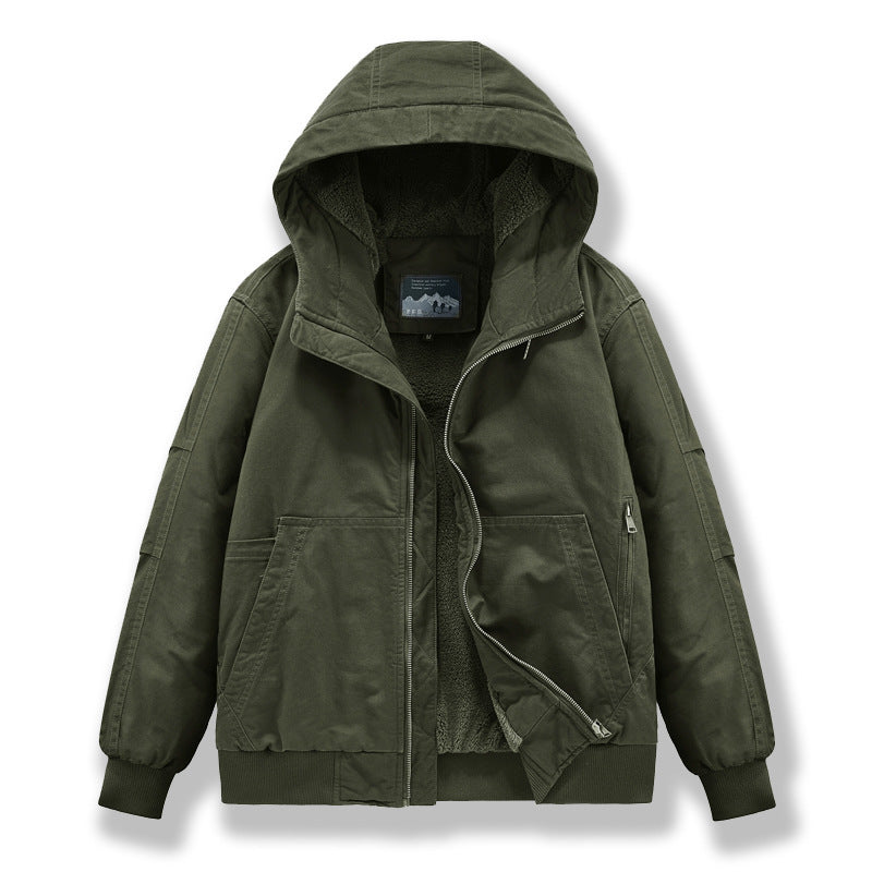 🧥 Men’s Winter Cashmere-Look Padded Coat – Warm, Comfortable & Plus-Size Friendly