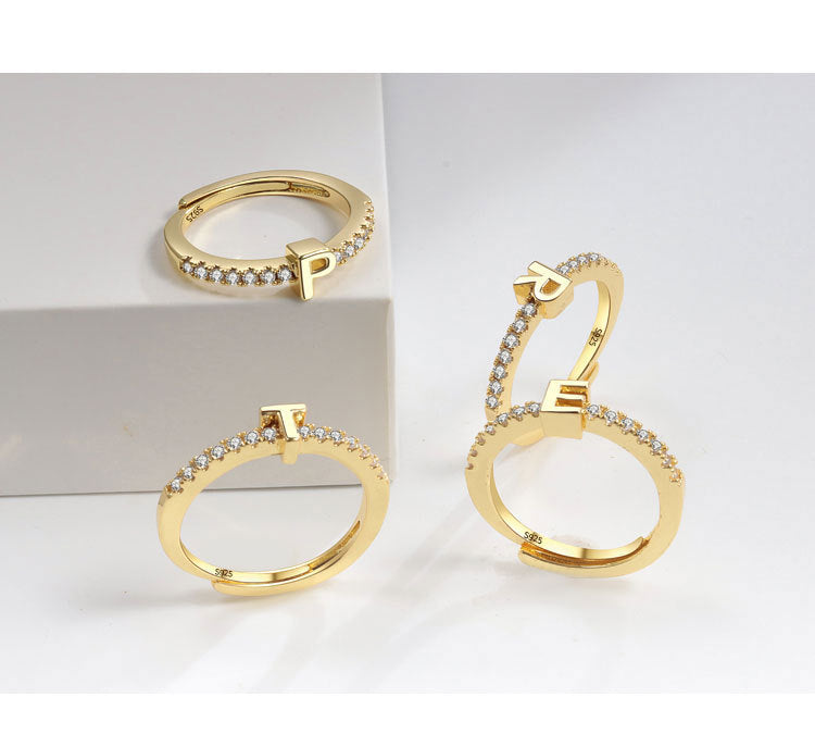 💍 Spell It in Style – S925 Sterling Silver Letter Ring - Daily Cozy Closet