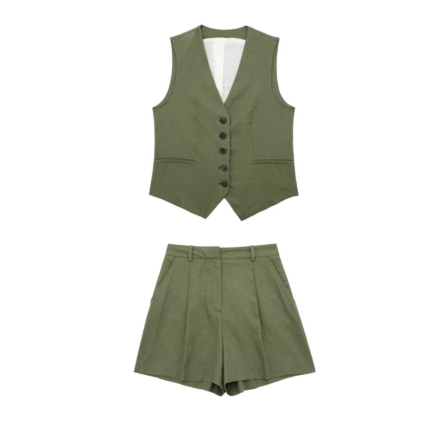🌿 Summer-Ready – Women’s Linen Blend Sleeveless Top & Shorts Set - Daily Cozy Closet