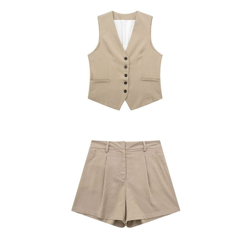🌿  Summer-Ready – Women’s Linen Blend Sleeveless Top & Shorts Set - Daily Cozy Closet