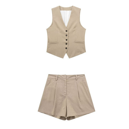 🌿  Summer-Ready – Women’s Linen Blend Sleeveless Top & Shorts Set - Daily Cozy Closet