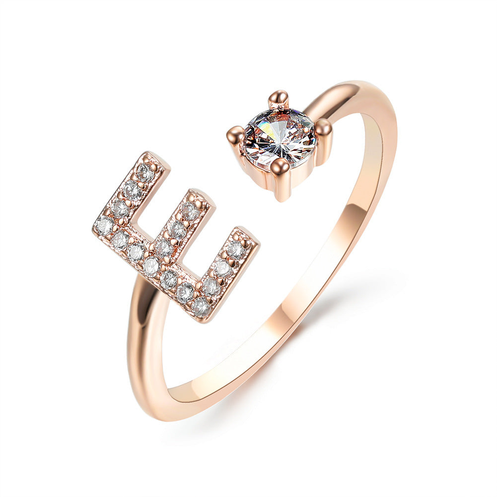 New Design Adjustable 26 Initial Letter Ring Fashion Jewelry For Women Simple Elegant Jewelry - Daily Cozy Closet