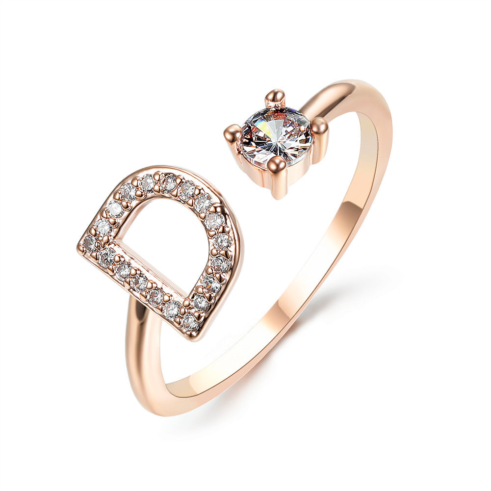 New Design Adjustable 26 Initial Letter Ring Fashion Jewelry For Women Simple Elegant Jewelry - Daily Cozy Closet