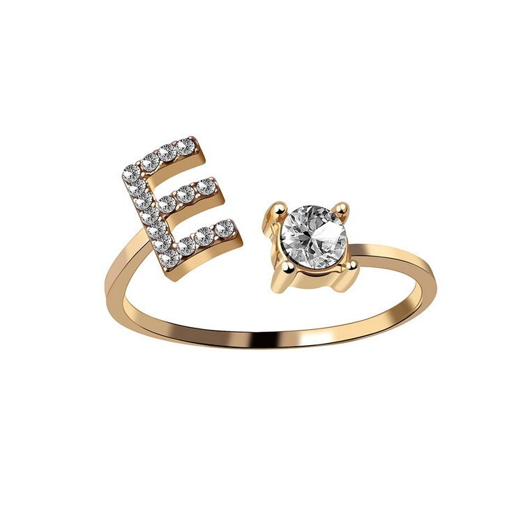 New Design Adjustable 26 Initial Letter Ring Fashion Jewelry For Women Simple Elegant Jewelry - Daily Cozy Closet