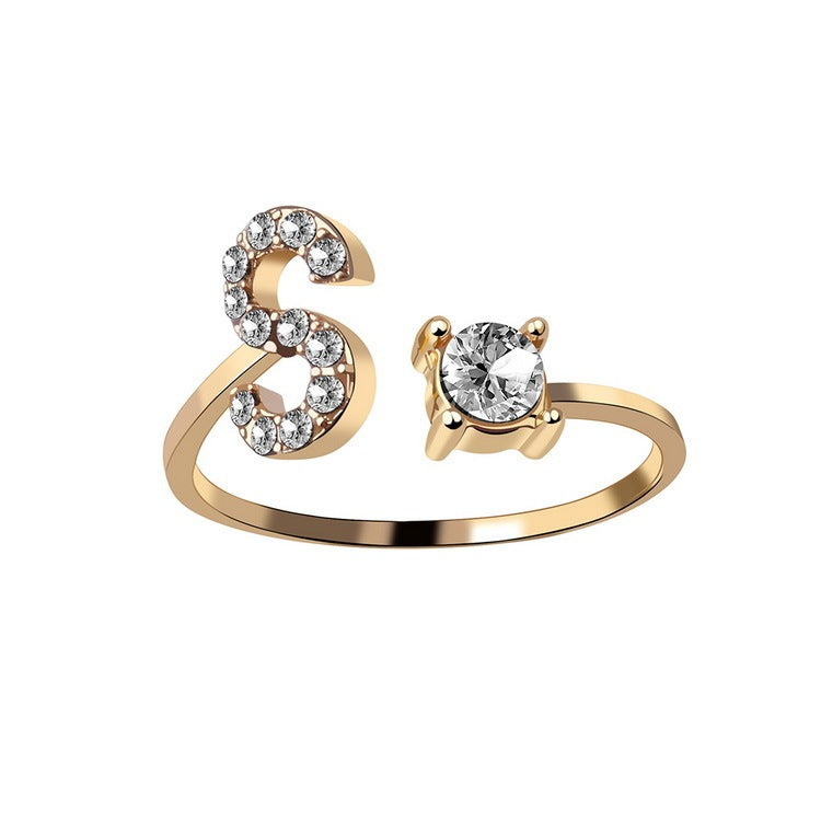 New Design Adjustable 26 Initial Letter Ring Fashion Jewelry For Women Simple Elegant Jewelry - Daily Cozy Closet