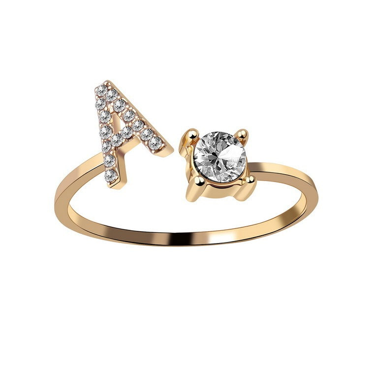 New Design Adjustable 26 Initial Letter Ring Fashion Jewelry For Women Simple Elegant Jewelry - Daily Cozy Closet