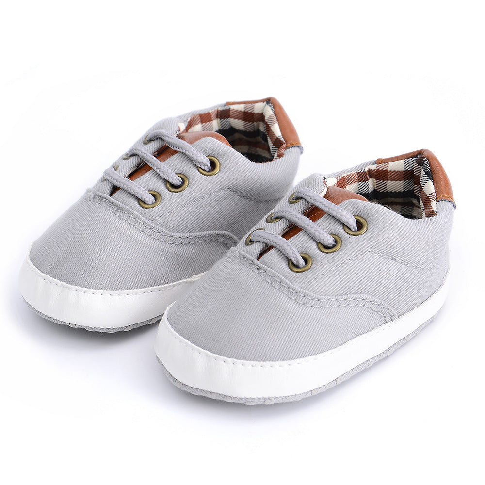 👶 Solid Color Baby Canvas Shoes – Soft Bottom Toddler Sneakers with Lace-Up Design - Daily Cozy Closet