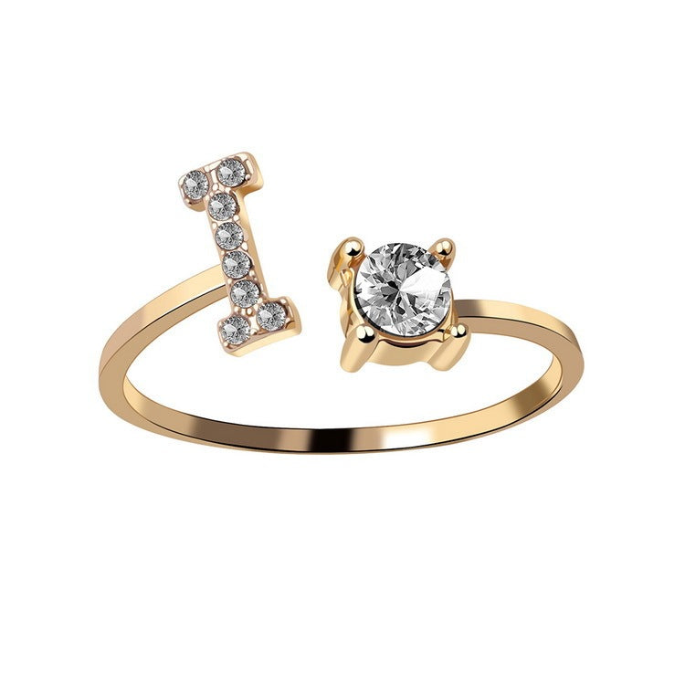 New Design Adjustable 26 Initial Letter Ring Fashion Jewelry For Women Simple Elegant Jewelry - Daily Cozy Closet