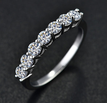 💍 925 Silver Ring with Moissanite - Hearts and Arrows Cut - Daily Cozy Closet