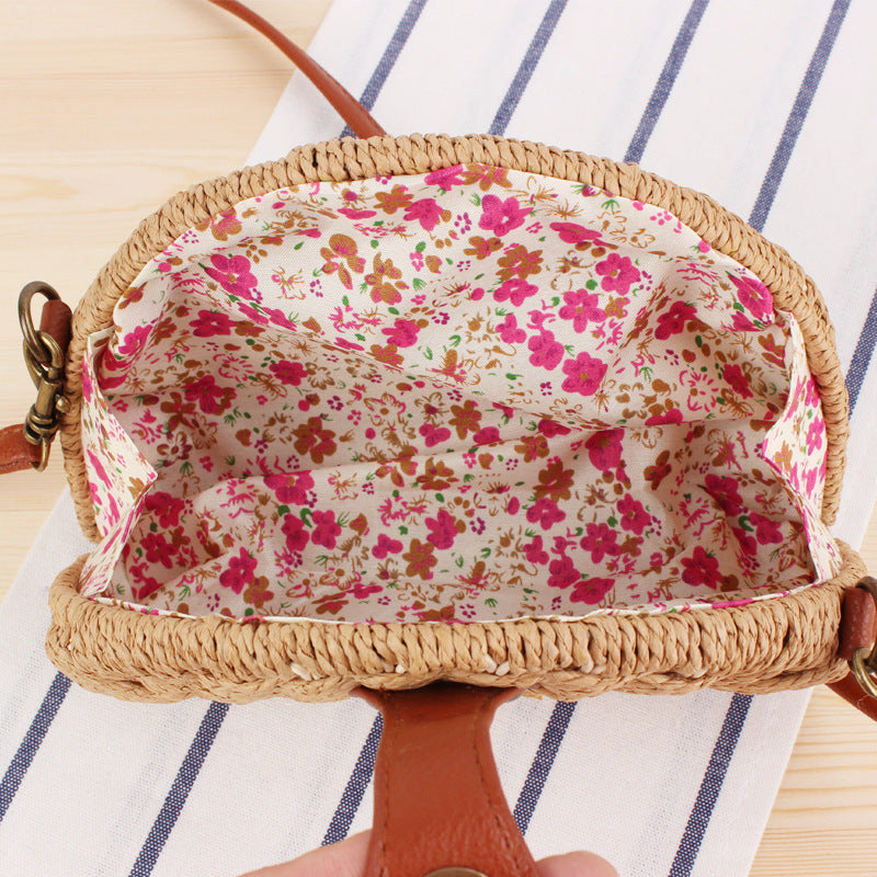 🌾 Semicircle Straw Woven Messenger Bag – Chic & Natural Summer Essential - Daily Cozy Closet