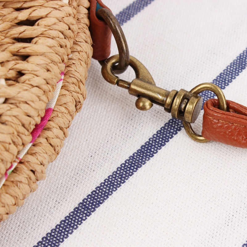 🌾 Semicircle Straw Woven Messenger Bag – Chic & Natural Summer Essential - Daily Cozy Closet