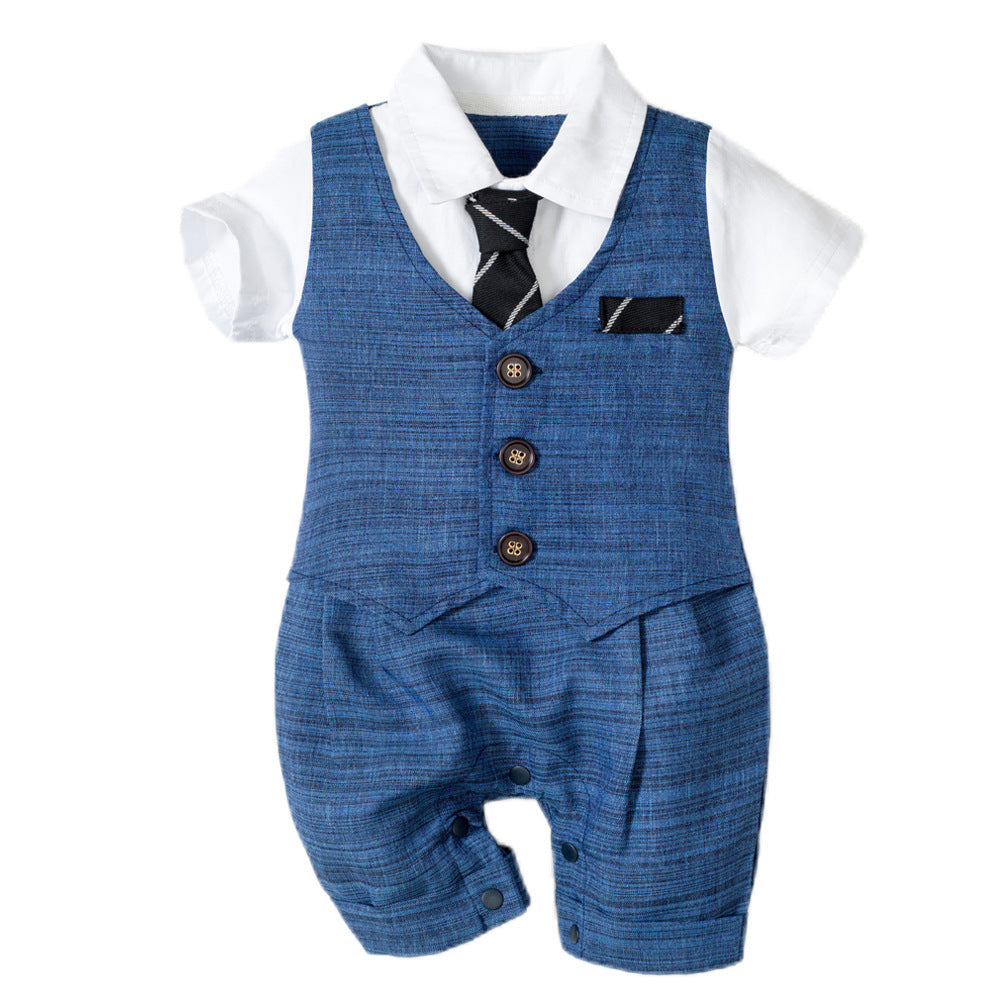 Summer New Baby Boy Jumpsuit Boys Gentleman Baby Children's Clothing - Daily Cozy Closet