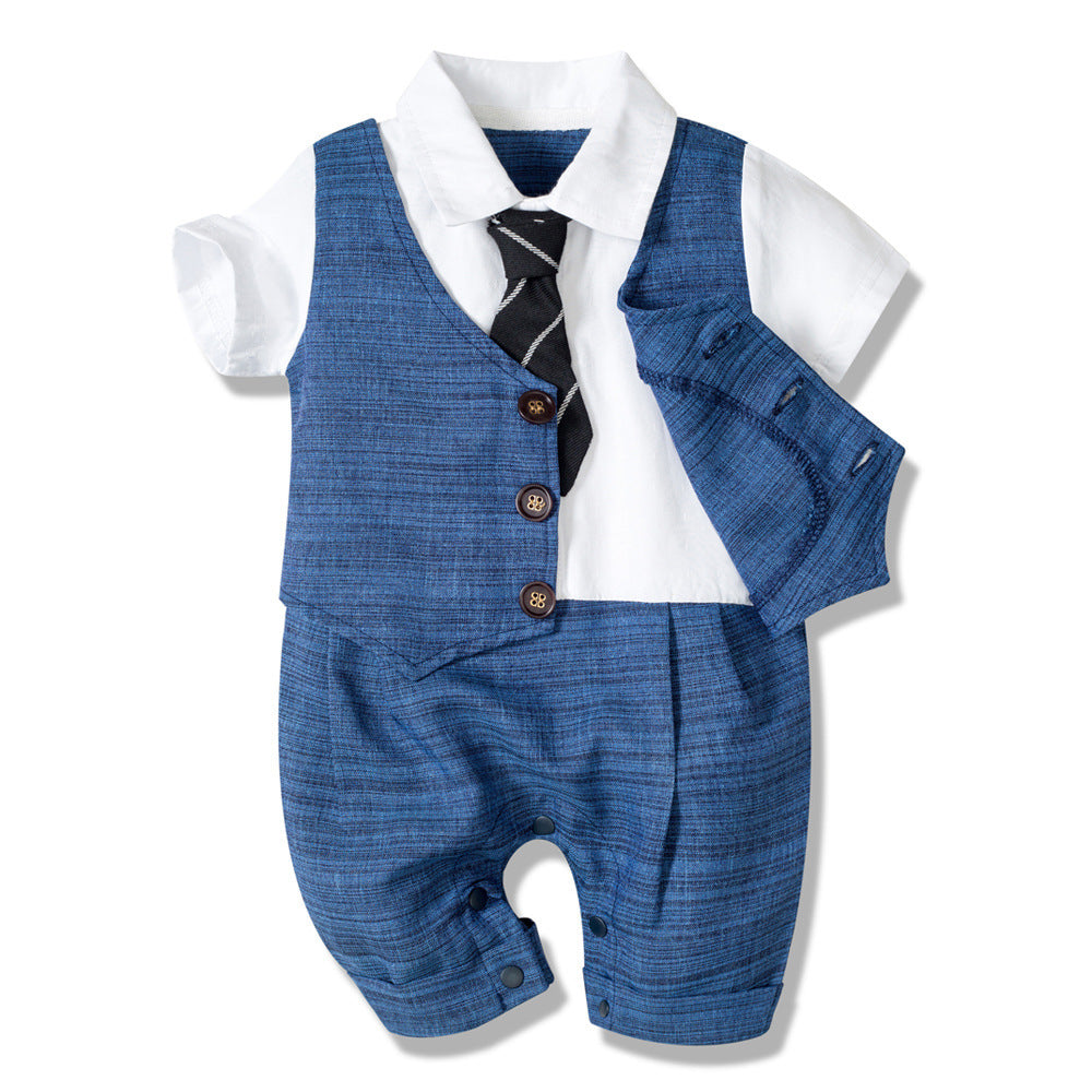 Summer New Baby Boy Jumpsuit Boys Gentleman Baby Children's Clothing - Daily Cozy Closet