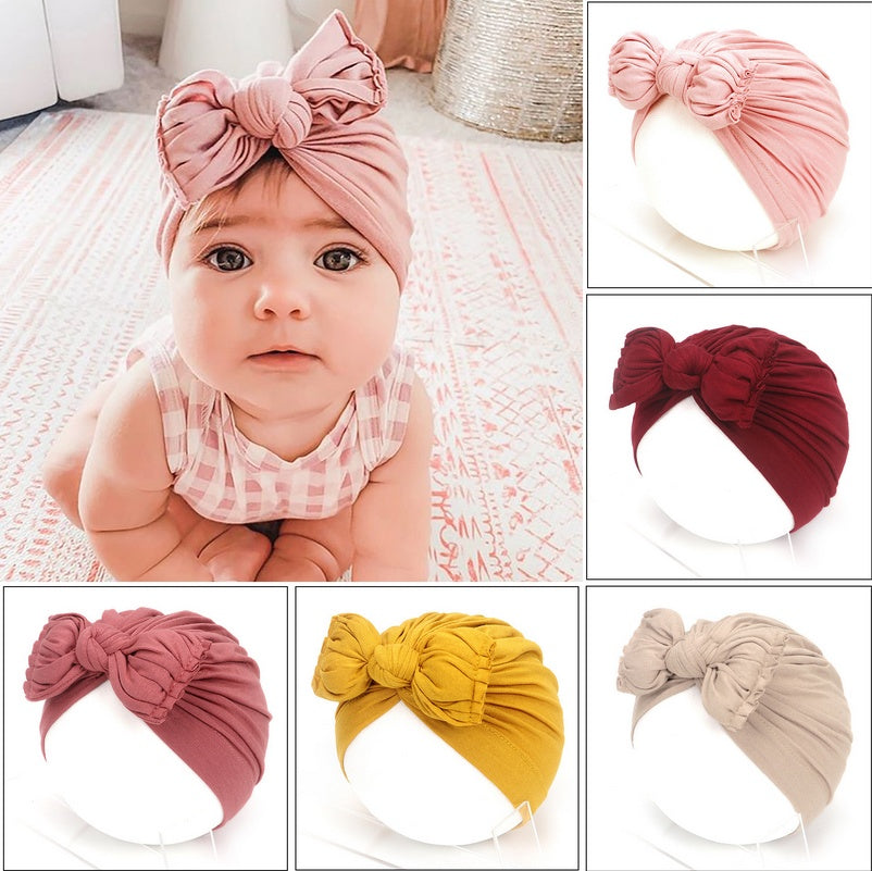 Cute Baby Hat Newborn Soft Baby Girl Hat Turban Infant Toddler Baby Cap Bonnet Headwraps - Daily Cozy Closet