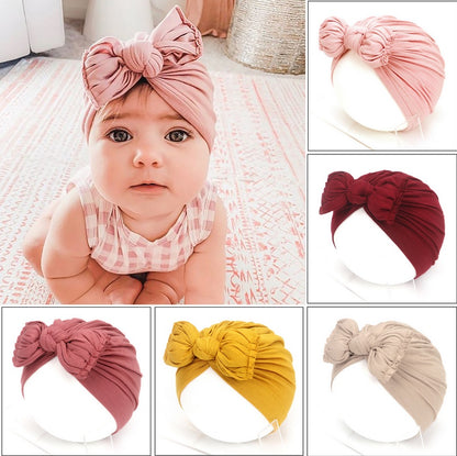 Cute Baby Hat Newborn Soft Baby Girl Hat Turban Infant Toddler Baby Cap Bonnet Headwraps - Daily Cozy Closet