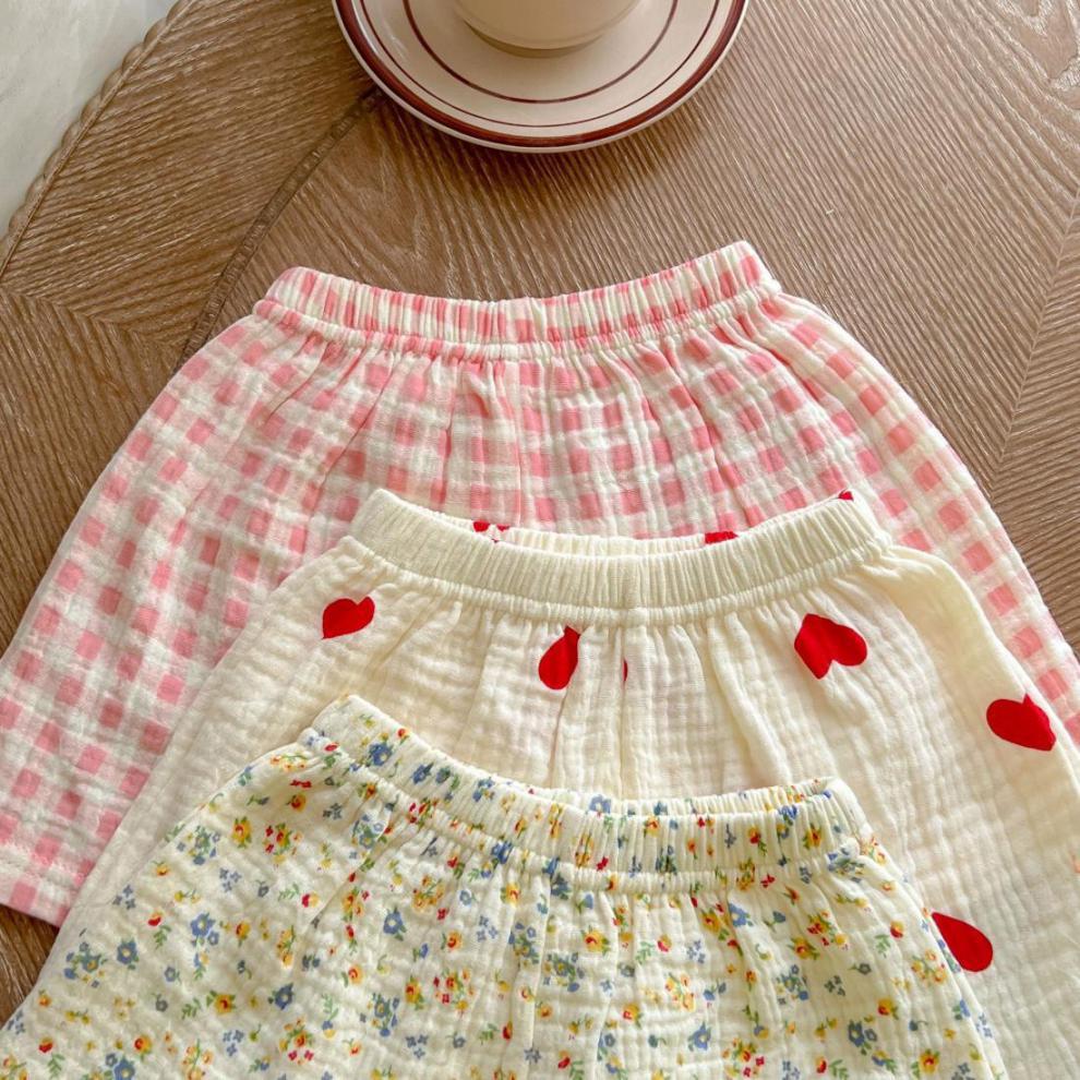 🍒 Soft, Sweet & Perfect for Play – Baby Girl Cotton Yarn Thin Suit (Top + Shorts Set) - Daily Cozy Closet