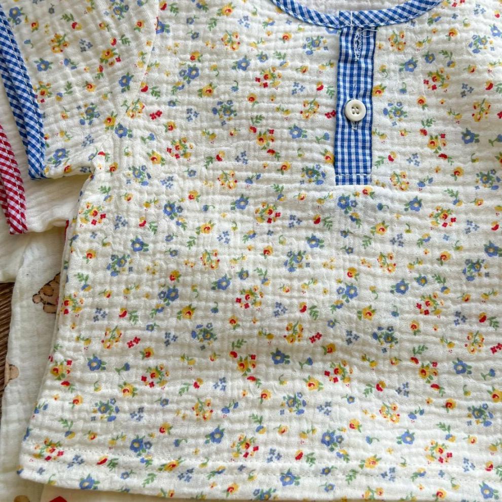 🍒 Soft, Sweet & Perfect for Play – Baby Girl Cotton Yarn Thin Suit (Top + Shorts Set) - Daily Cozy Closet