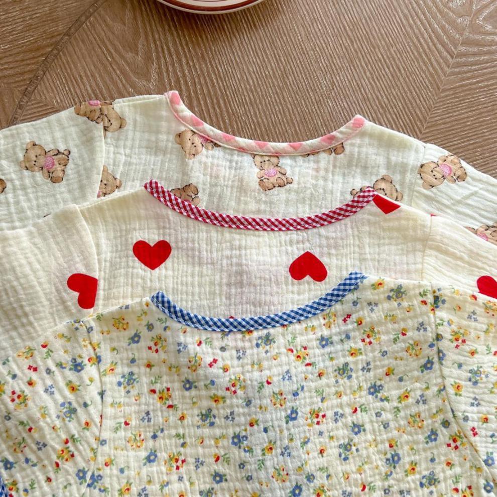 🍒 Soft, Sweet & Perfect for Play – Baby Girl Cotton Yarn Thin Suit (Top + Shorts Set) - Daily Cozy Closet