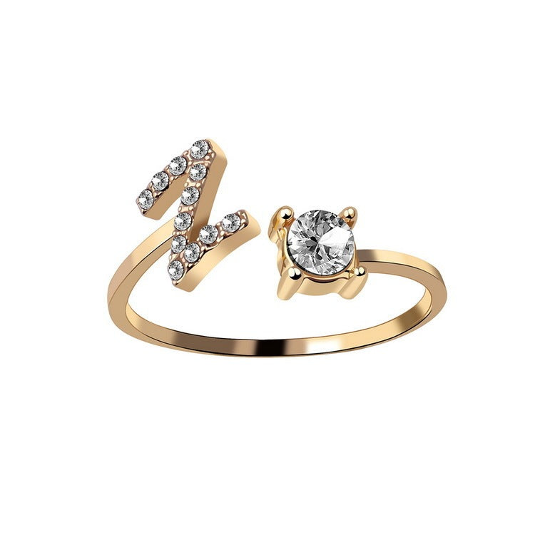 New Design Adjustable 26 Initial Letter Ring Fashion Jewelry For Women Simple Elegant Jewelry - Daily Cozy Closet
