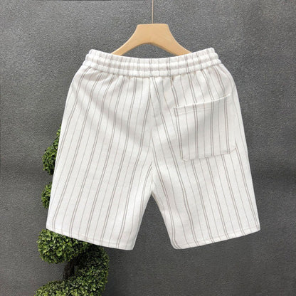 🩳 Easygoing Style, Everyday Comfort – Men’s Striped Casual Fleece-Lined Shorts - Daily Cozy Closet
