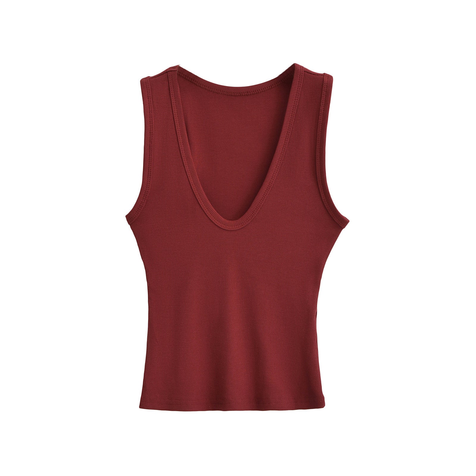 👚 Women's Deep U-neck Vest Short Top - Daily Cozy Closet