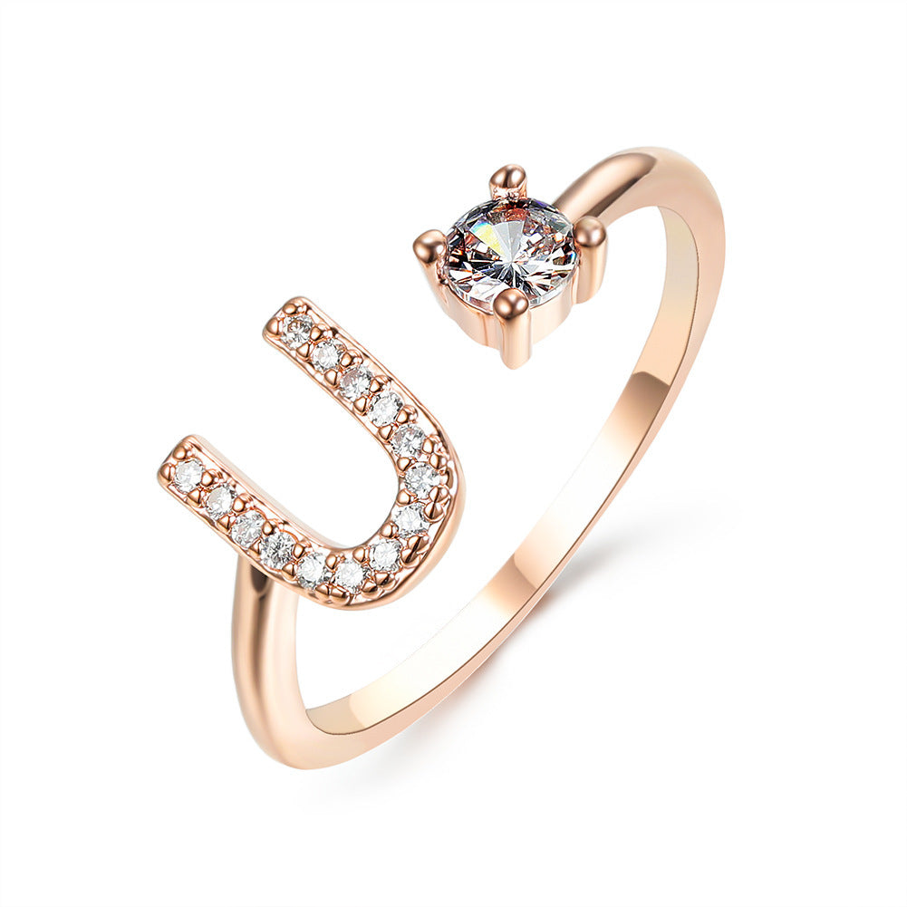 New Design Adjustable 26 Initial Letter Ring Fashion Jewelry For Women Simple Elegant Jewelry - Daily Cozy Closet