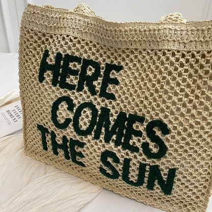👜 Breezy, Bold & Ready to Go – Woven Hollow Straw Tote Shoulder Bag - Daily Cozy Closet