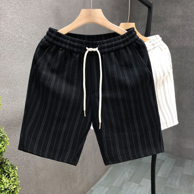 🩳 Easygoing Style, Everyday Comfort – Men’s Striped Casual Fleece-Lined Shorts - Daily Cozy Closet