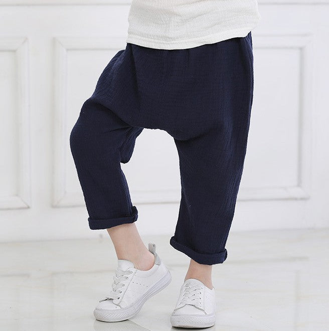 👖 Soft, Breezy & Made to Move – Cotton-Linen Harem Pants for Kids - Daily Cozy Closet