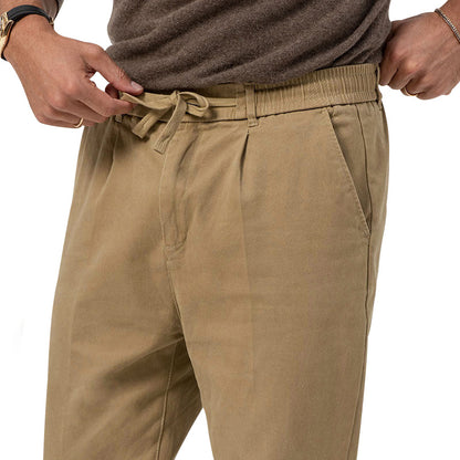 🧵 Effortless Meets Polished – Men’s Drawstring Straight-Leg Suit Pants
