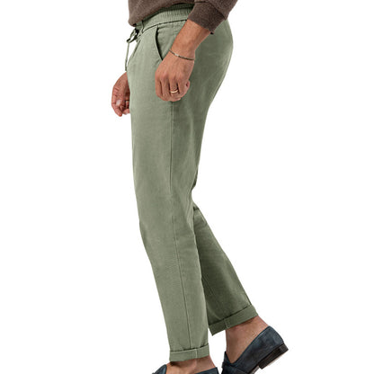 🧵 Effortless Meets Polished – Men’s Drawstring Straight-Leg Suit Pants