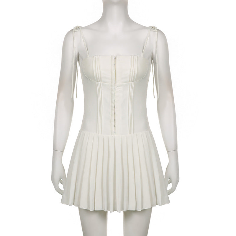 💃 Elegant & Alluring – Lace-Up Corset Party Dress with French Flair - Daily Cozy Closet