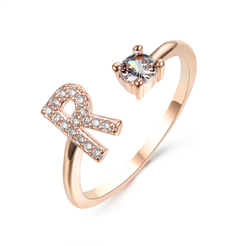 New Design Adjustable 26 Initial Letter Ring Fashion Jewelry For Women Simple Elegant Jewelry - Daily Cozy Closet