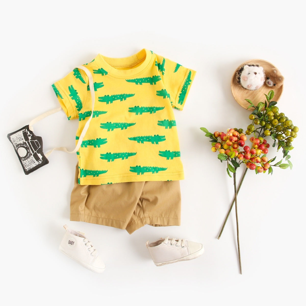 🐳 Cute & Comfy – Summer Cartoon Baby Boy Outfit Set - Daily Cozy Closet