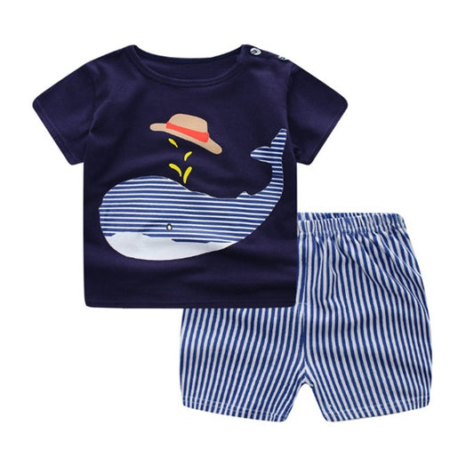 Cartoon Clothing Baby Boy Summer Clothes T-shirt Baby Girl Casual Clothing Sets - Daily Cozy Closet