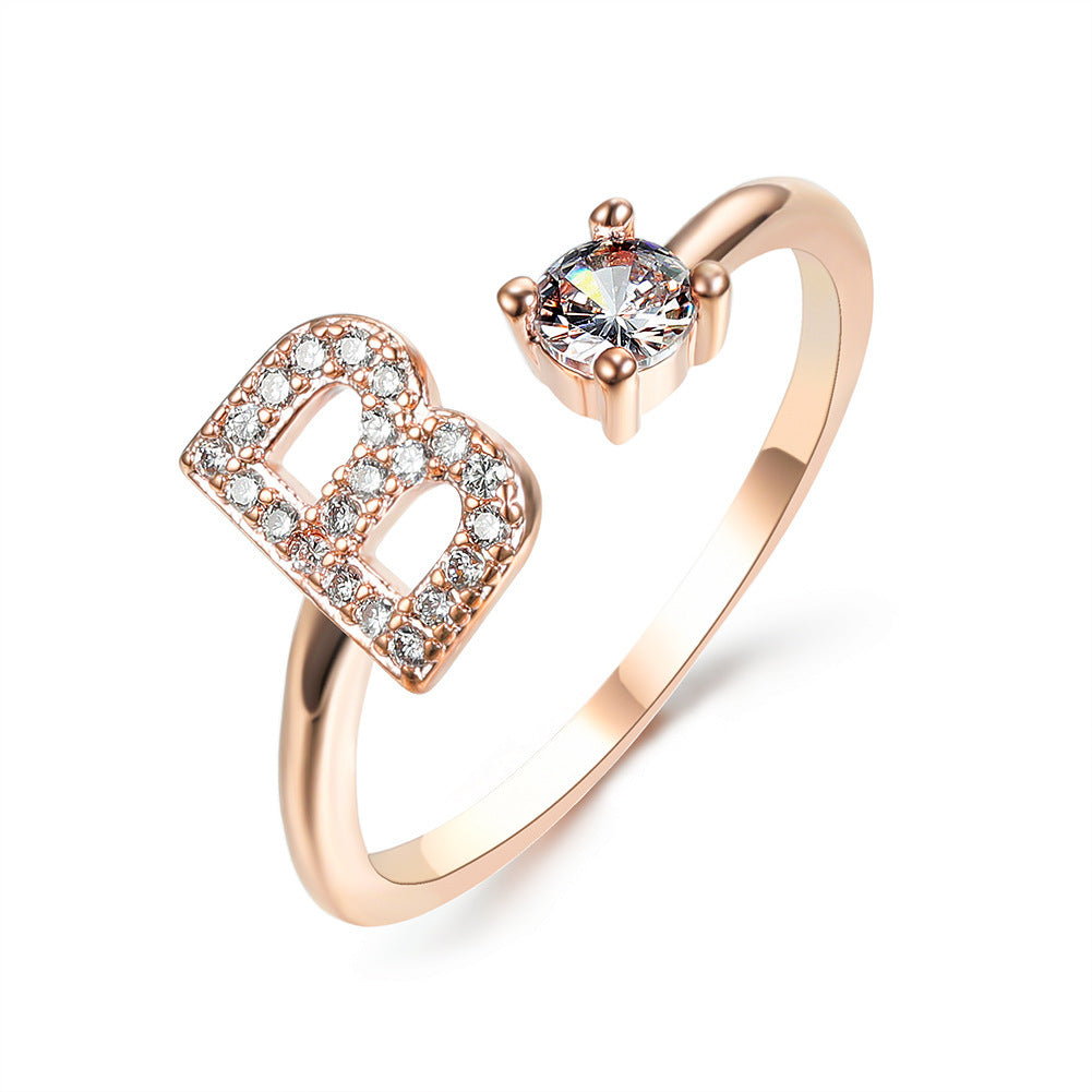 New Design Adjustable 26 Initial Letter Ring Fashion Jewelry For Women Simple Elegant Jewelry - Daily Cozy Closet
