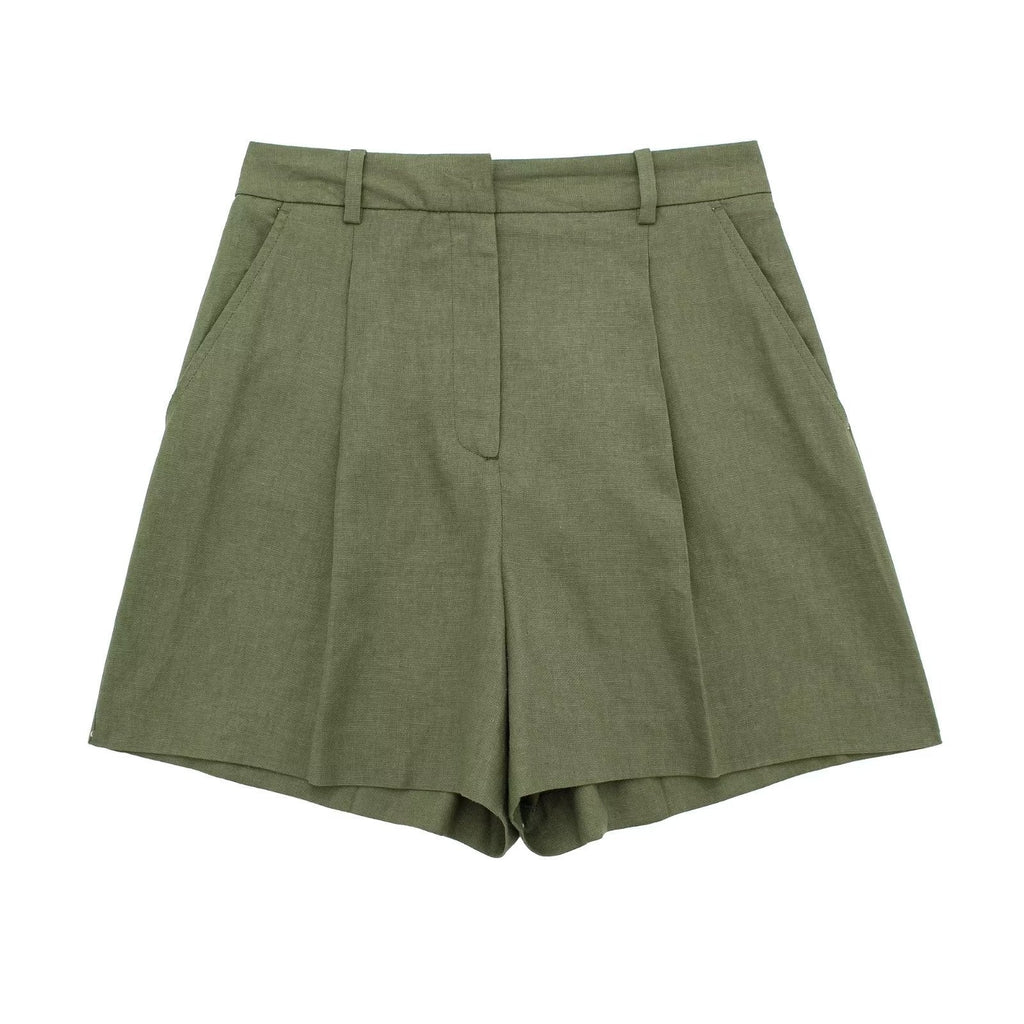 🌿  Summer-Ready – Women’s Linen Blend Sleeveless Top & Shorts Set - Daily Cozy Closet