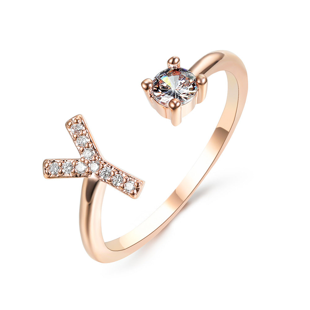 New Design Adjustable 26 Initial Letter Ring Fashion Jewelry For Women Simple Elegant Jewelry - Daily Cozy Closet