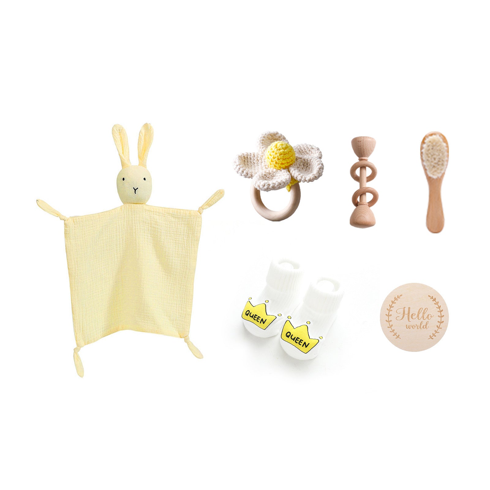 🐰 Soft & Soothing Infant Gift Set – Rattle Rabbit + Bath Towel Combo - Daily Cozy Closet