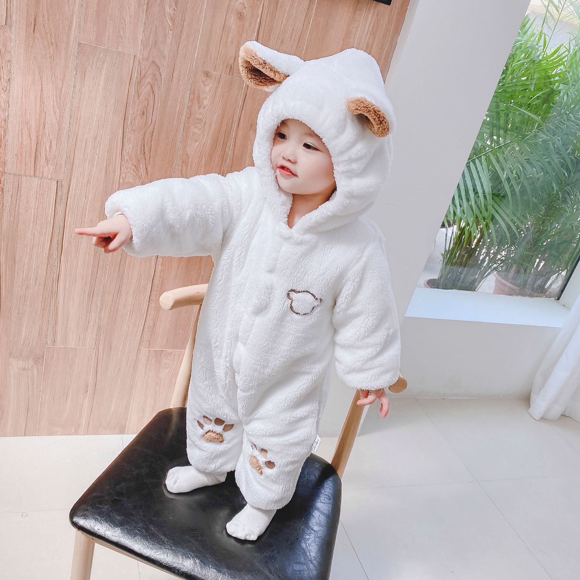 👶 Newborn Quilted Baby Romper – Cozy Rice Velvet Onesie - Daily Cozy Closet